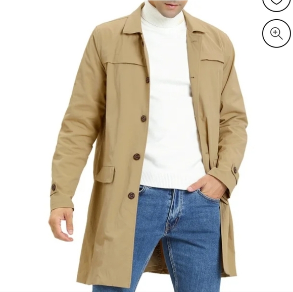 Lars Amadeus Other - Lars Amadeus trench coat NWT sz. L two front flap pockets non wrinkle